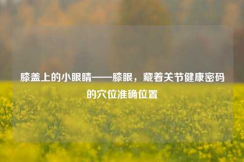 膝盖上的小眼睛——膝眼,藏着关节健康密码的穴位准确位置