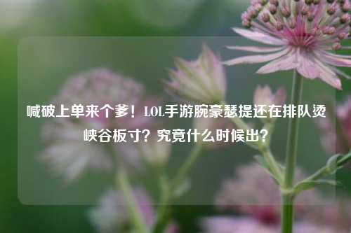 喊破上单来个爹！LOL手游腕豪瑟提还在排队烫峡谷板寸？究竟什么时候出？