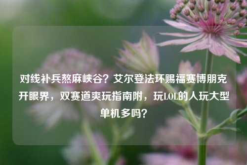 对线补兵熬麻峡谷？艾尔登法环赐福赛博朋克开眼界，双赛道爽玩指南附，玩LOL的人玩大型单机多吗？
