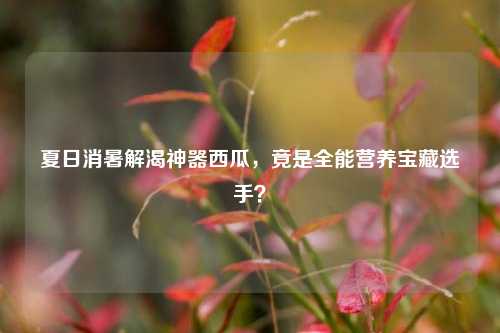 夏日消暑解渴神器西瓜，竟是全能营养宝藏选手？