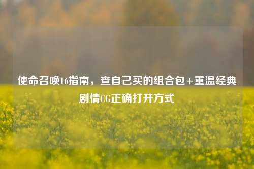 使命召唤16指南,查自己买的组合包+重温经典剧情CG正确打开方式
