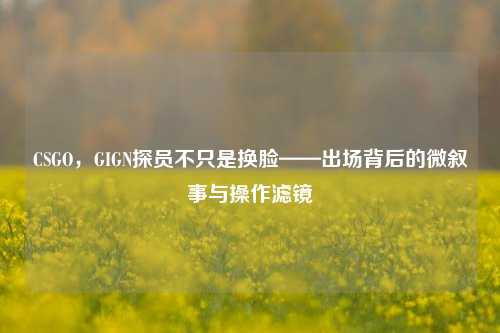 CSGO,GIGN探员不只是换脸——出场背后的微叙事与操作滤镜