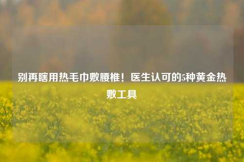 别再瞎用热毛巾敷腰椎！医生认可的5种黄金热敷工具