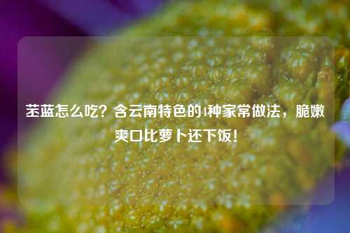 苤蓝怎么吃？含云南特色的4种家常做法，脆嫩爽口比萝卜还下饭！