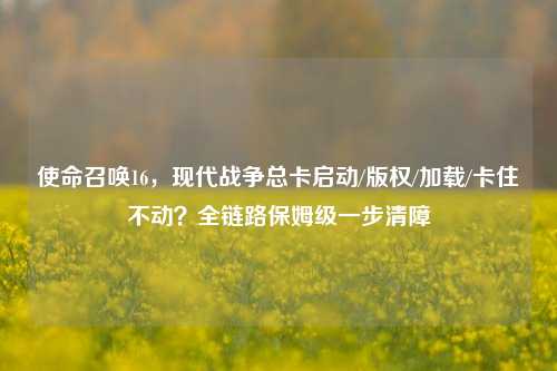 使命召唤16,现代战争总卡启动/版权/加载/卡住不动?全链路保姆级一步清障