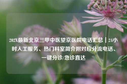 202X最新北京三甲中医望京医院电话汇总｜24小时人工服务、热门科室简介附对应分流电话、一键分诊/急诊直达
