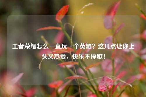 王者荣耀怎么一直玩一个英雄？这几点让你上头又热爱，快乐不停歇！