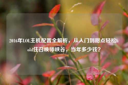2016年LOL主机配置全解析，从入门到甜点轻松hold住召唤师峡谷，当年多少钱？