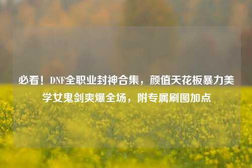 必看！DNF全职业封神合集，颜值天花板暴力美学女鬼剑爽爆全场，附专属刷图加点