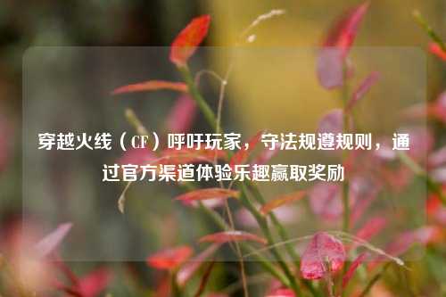 穿越火线（CF）呼吁玩家，守法规遵规则，通过官方渠道体验乐趣赢取奖励